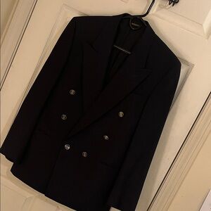 Men's Black Double-Breasted Blazer